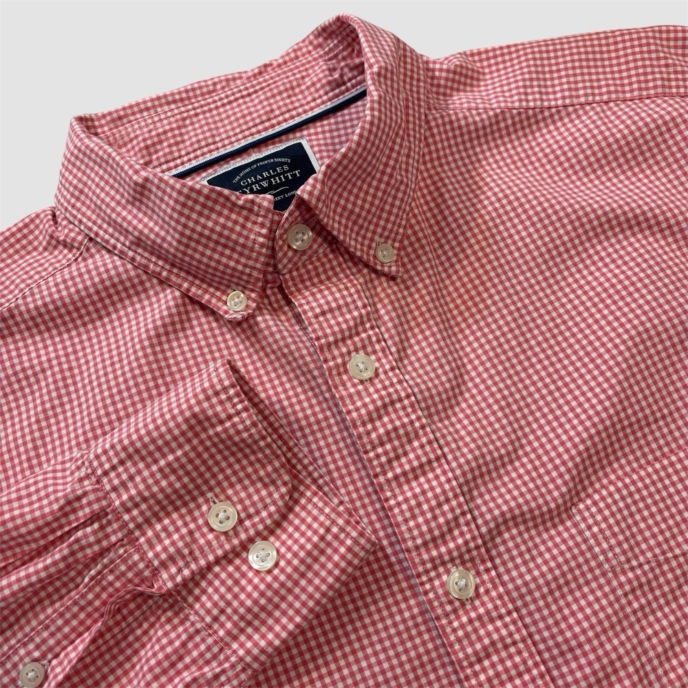 Charles Tyrwhitt Men's XL Classic Fit Gingham Check Long Sleeve Button Down
